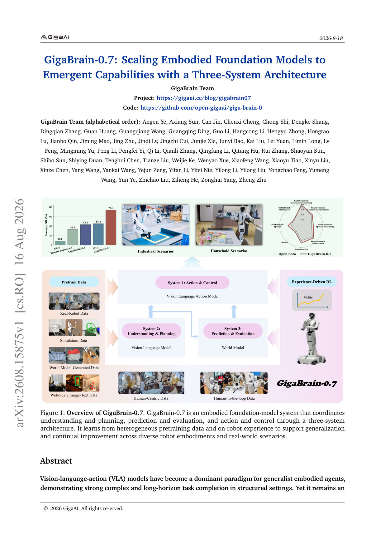 GigaBrain-0.7 — paper first page