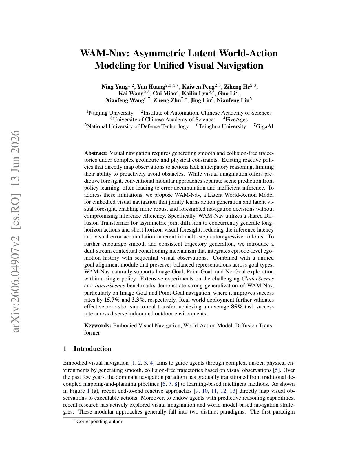 WAM-Nav — paper first page